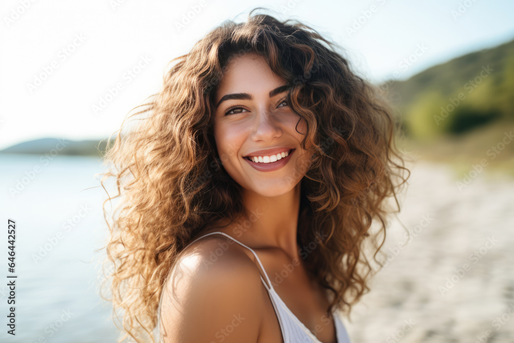 Vivacious Young Woman Model On A White Background . Сoncept Modeling Tips, Empowerment Through Fashion, Beauty Vs Youth, Color And Confidence