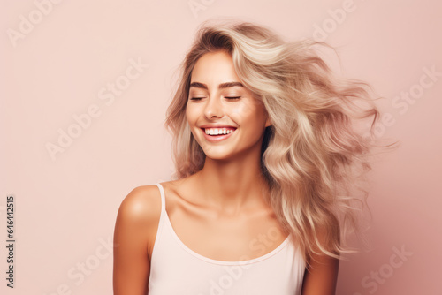 Vivacious Young Woman Model On A Pastel Background . Сoncept Pastel Color Trend For Spring Fashion, Woman Model And Vivacious Style, Fashion Photography Posing Tips, Successful Modeling Beginnings