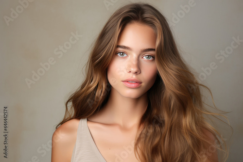 Youthful Young Woman Model Natural Background
