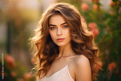 A Beautiful Woman With Long Hair Posing For A Picture © Anastasiia