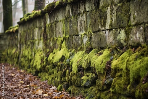 detailed image of moss-covered old stone wall