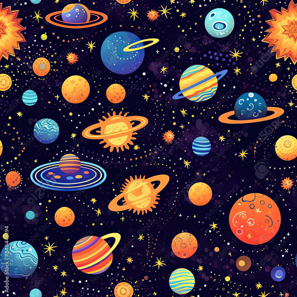 Cosmic Galaxy Celestial patterns featuring stars, galaxies, and cosmic elements vector art AI Generated