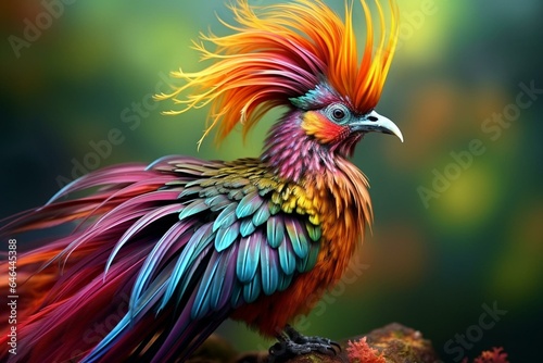 Beautiful avian creature showcasing an array of vivid shades. Generative AI