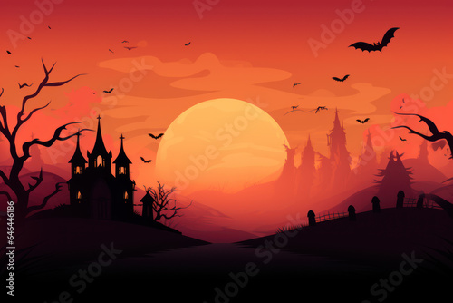 Bat Pumpkins In The Spooky Night  Halloween Backdrop background