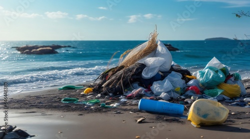Garbage in the seashore