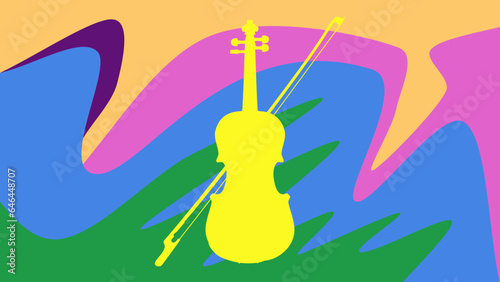 Colorful abstract design element for violin music cover