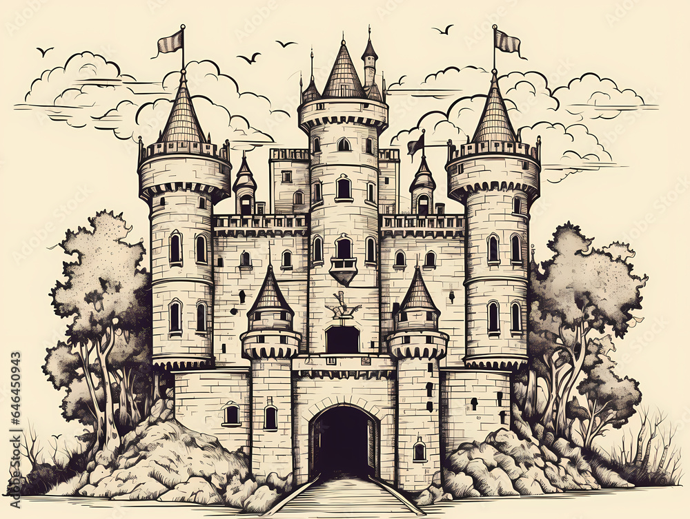 Drawing Of A Castle