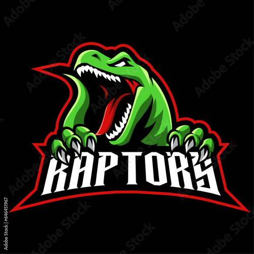 raptor angry mascot logo gaming illustration