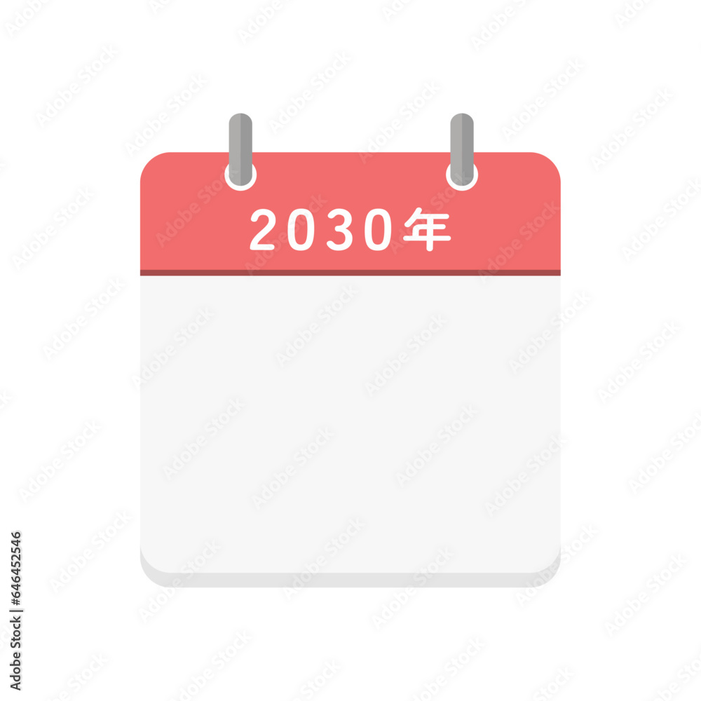 2030年の白紙の日めくりカレンダーのアイコン - 暦のテンプレート 2030年の白紙の日めくりカレンダーのアイコン - 暦のテンプレート