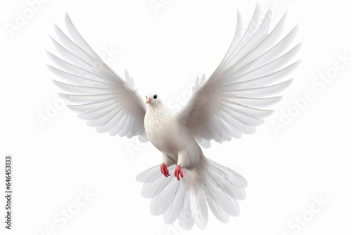 White dove isolated on white background © Denis
