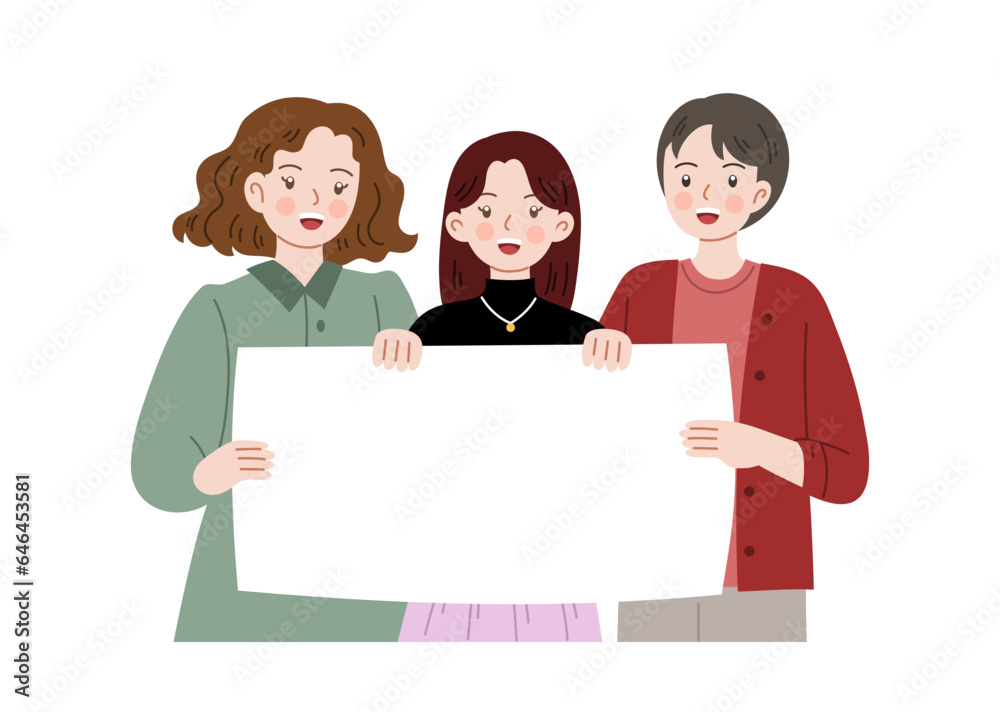 cute demonstrator campaign protester blank sign cute demonstrator campaign protester blank sign