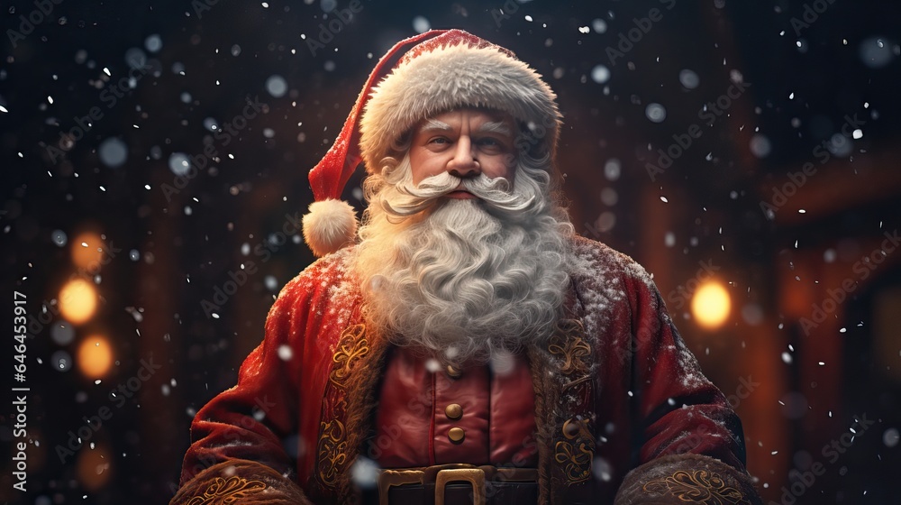 Santa Claus in Christmas scene, santa portrait Santa Claus in Christmas scene, santa portrait