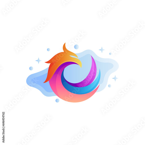 Colorful eagle logo vector