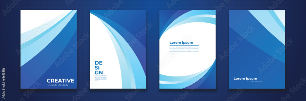 Modern Covers Template Design. Wave colors. Set of Trendy Wavy Gradient shapes for Presentation, Magazines, Flyers, Annual Reports, Posters and Business Cards. Vector EPS 10