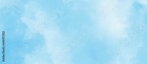 blue sky with clouds. Light sky blue shades watercolor background. Sky Nature Landscape Background. sky background with white fluffy clouds.>< 