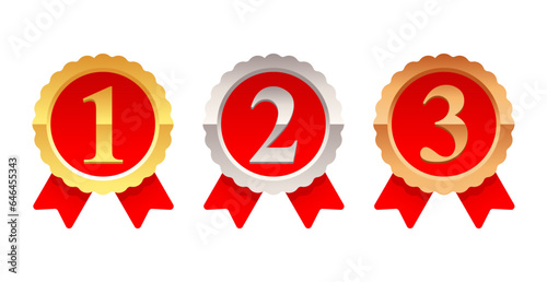 Gold, silver, bronze medals - 1st, 2nd, 3rd places