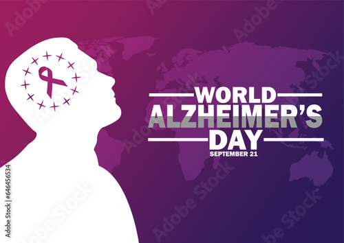 Creative Vector illustration, poster or banner of World Alzheimer's day. September 21. Suitable for greeting card, poster and banner