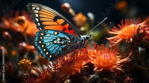  beautiful butterfly on a flower macro shot 