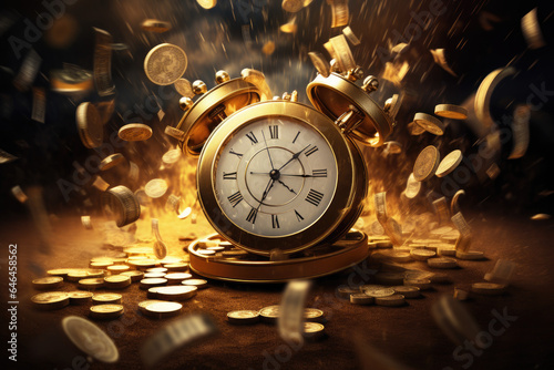 Time is money concept. AI Generative