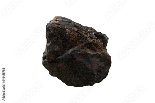A large Hematite rock stone isolated on white background.