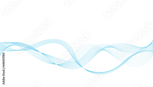 Abstract vector background with smooth color wave. Smoke wavy lines. Blue waves background