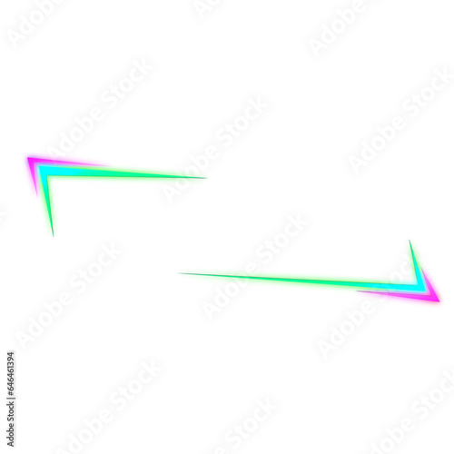 Abstract tab frame neon