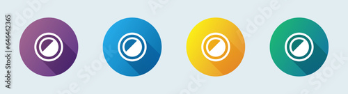 Contrast solid icon in flat design style. Brightness signs vector illustration.