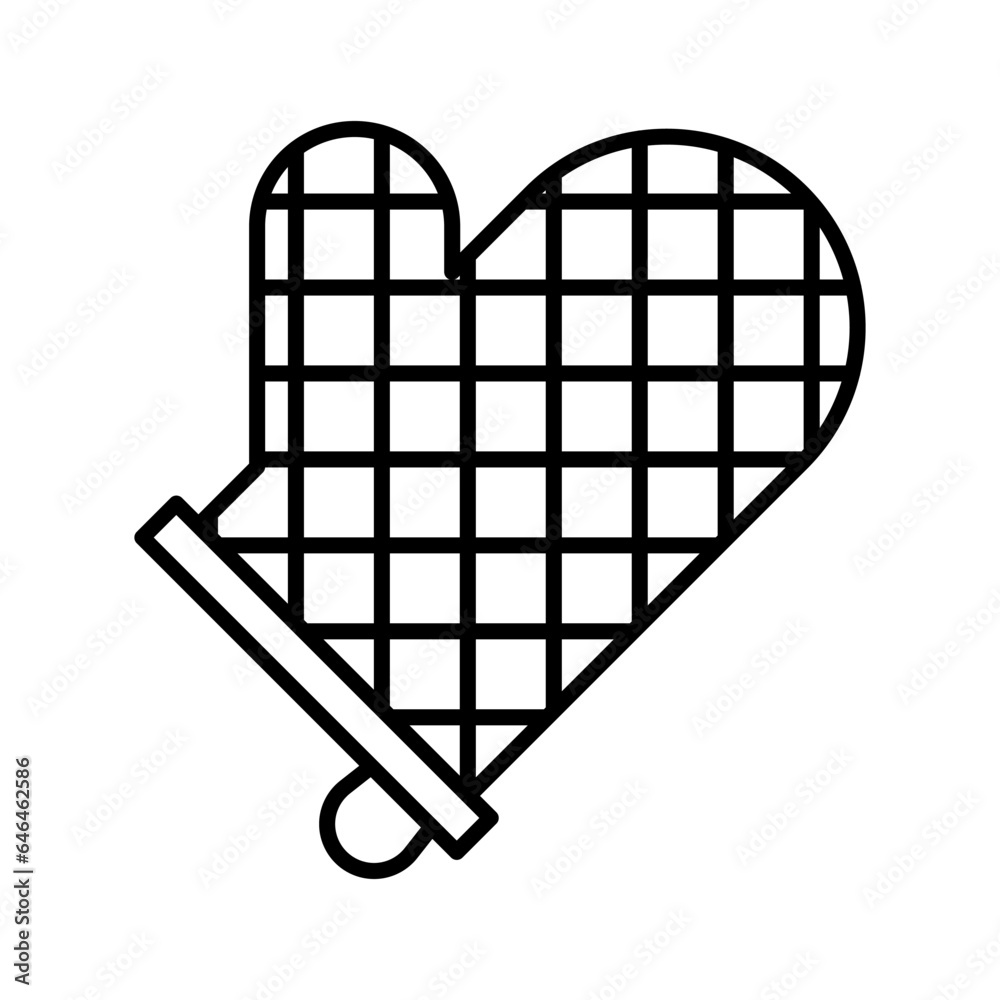 Kitchen glove icon. Cake glove, isolated on white background. Kitchen glove icon. Cake glove, isolated on white background.