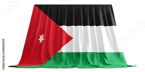 Arabic Flag Curtain in 3D Rendering Jordan's Timeless Legacy