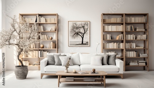living room with bookcase © Lucia