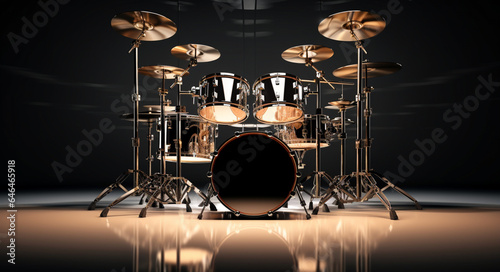 Photography of a high-end studio drum kit photo