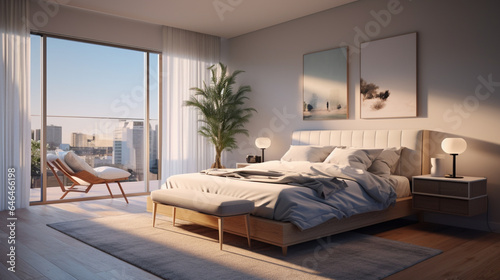 interior design, bedroom with bed, interior of a bedroom © GS65