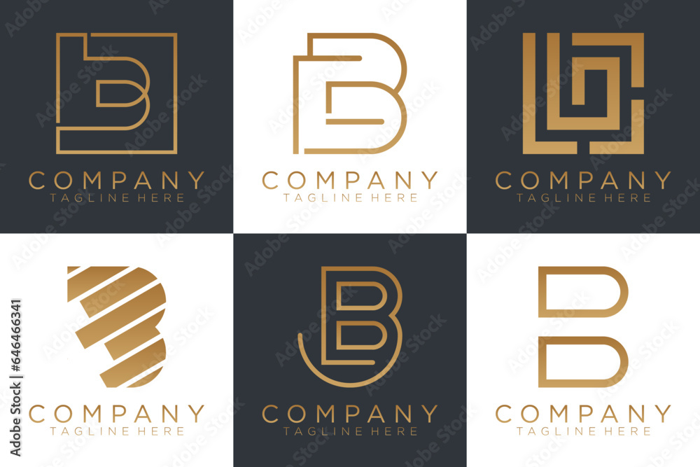 abstract letter b logo. design for business of luxury, elegant, simple, icon set abstract letter b logo. design for business of luxury, elegant, simple, icon set