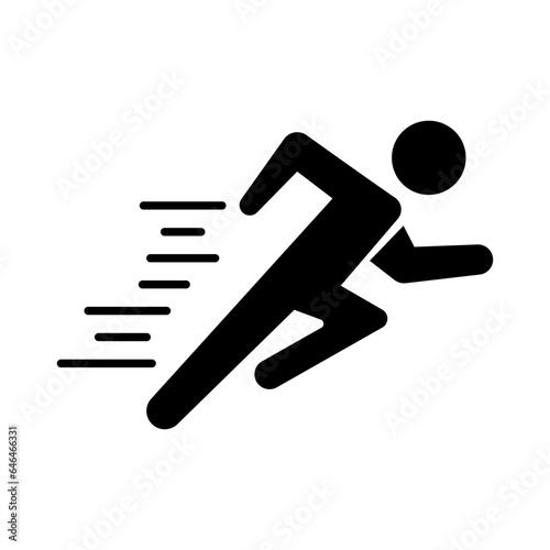 Quickly running person silhouette icon. Vector.