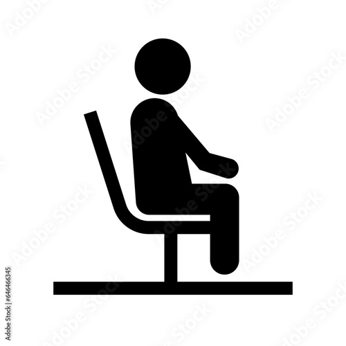 Person sitting on chair pictogram. Vector.
