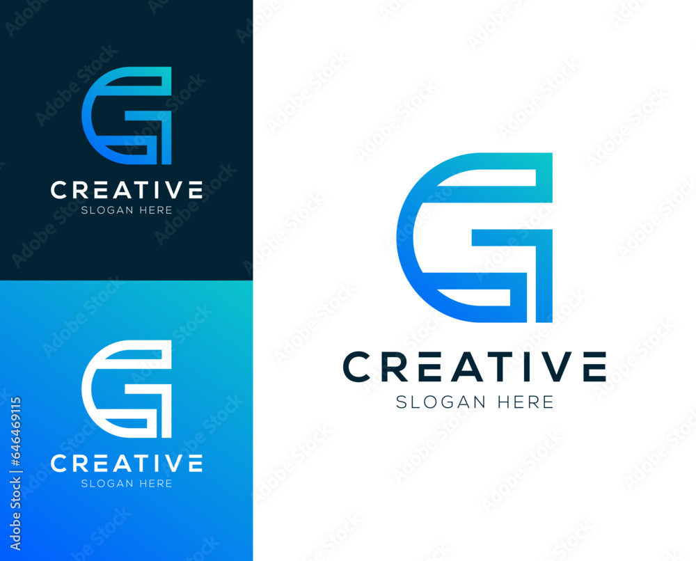 Initial letter CG GC logo design vector illustration Initial letter CG GC logo design vector illustration