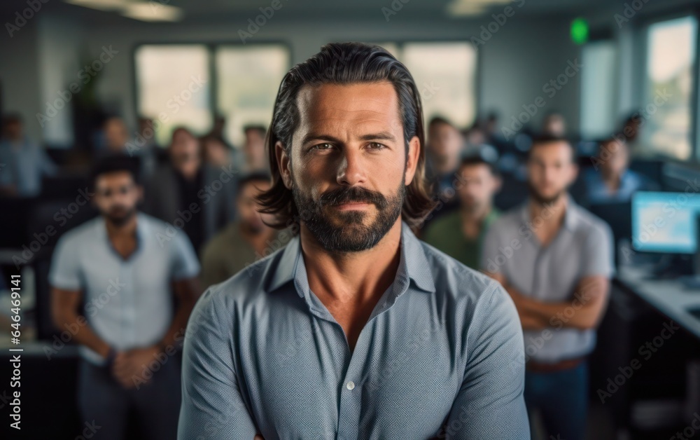 Businessman in office background Businessman in office background