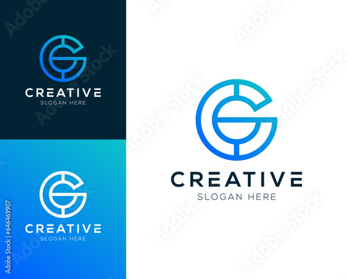 Initial letter CG GC logo design vector illustration
