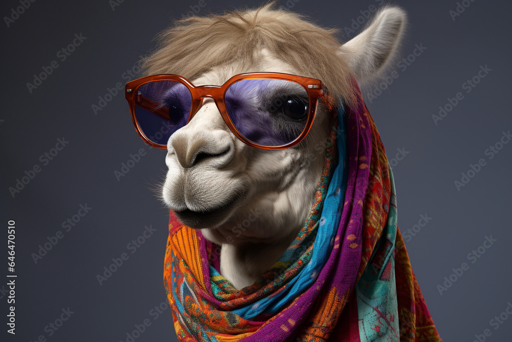a cool camel with glasses