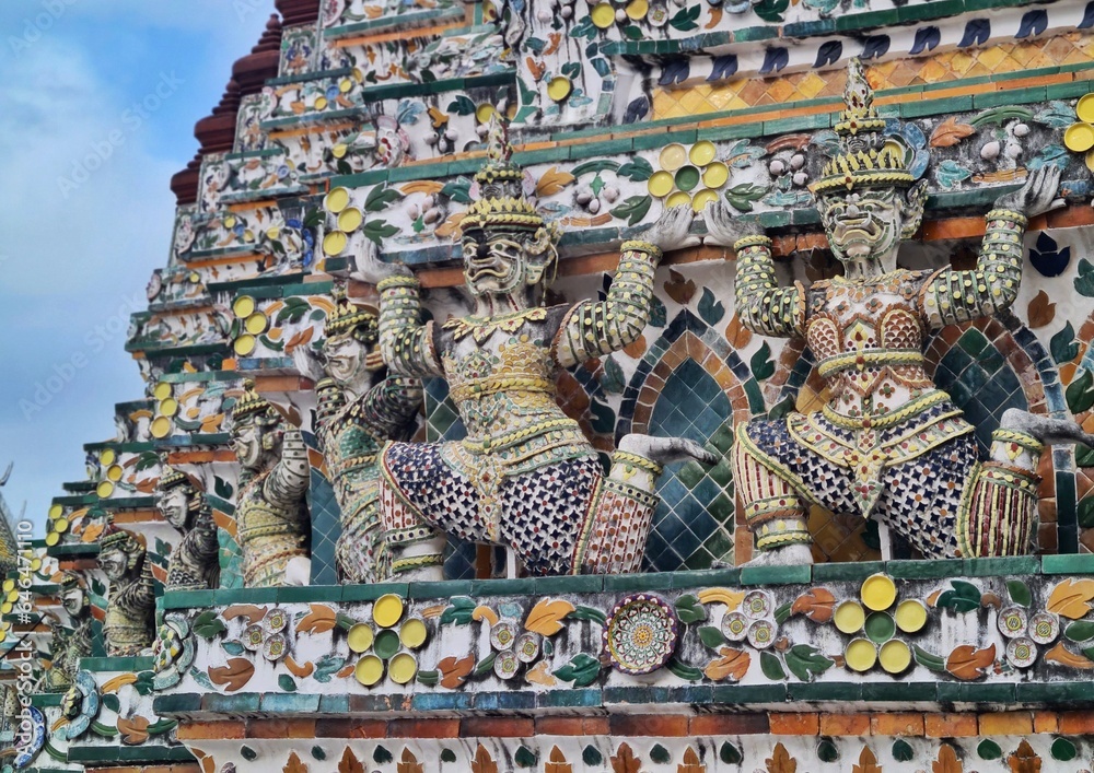 Mysterious creatures in the Bangkok temple