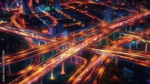 traffic light trails on the highway © Dara