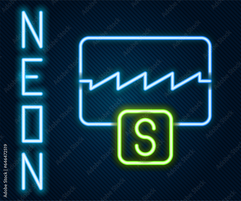 Glowing neon line Music wave equalizer icon isolated on black background. Sound wave. Audio digital equalizer technology, console panel, pulse musical. Colorful outline concept. Vector Glowing neon line Music wave equalizer icon isolated on black background. Sound wave. Audio digital equalizer technology, console panel, pulse musical. Colorful outline concept. Vector