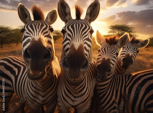 A group of zebras