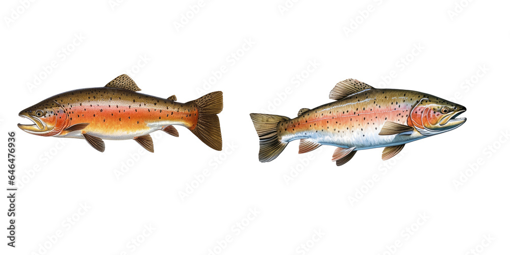 Obraz premium Trout , Isolated On Transparent, PNG