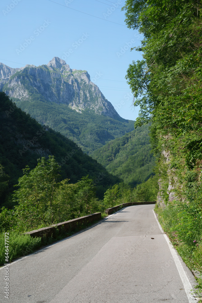 Landscape along the road of Arni, from Garfagnana to Alpi Apuane