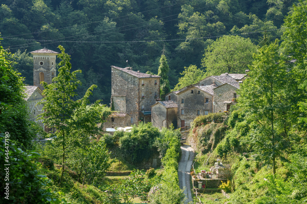 Isolasanta, village along the road of Arni, from Garfagnana to Alpi Apuane