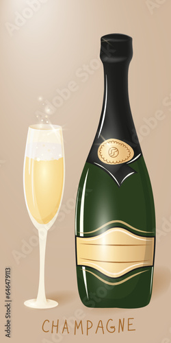 bottle of champagne photo
