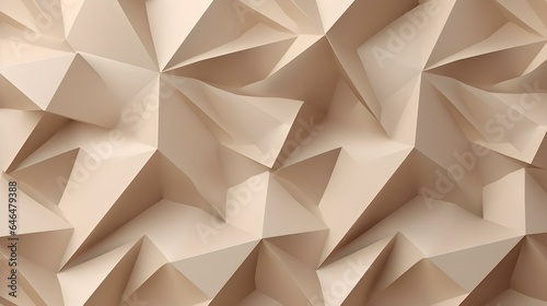 Abstract 3D Background of triangular Shapes in beige Colors. Modern Wallpaper of geometric Patterns
