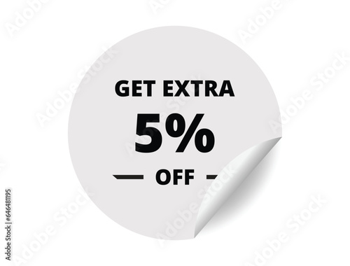 Wallpaper Mural Get Extra 5% off Sale. 5 Percent circle sticker banner, badge symbol vector illustration Torontodigital.ca