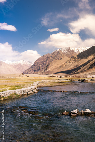 Nubra Valley landscape with lake and mountains